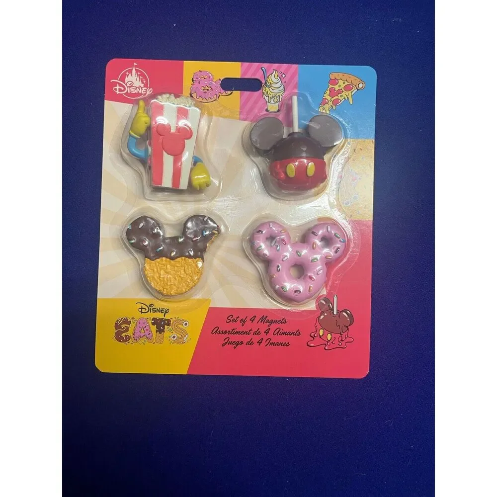 2024 Disney Parks Disney Eats Krispy Treat Donut Popcorn Apple Magnet Set HTF - Picture 1 of 16